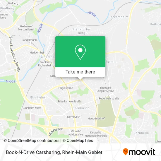 Book-N-Drive Carsharing map