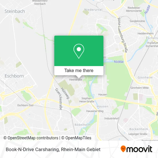 Book-N-Drive Carsharing map