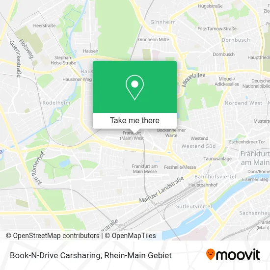 Book-N-Drive Carsharing map
