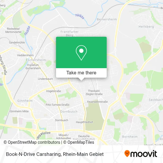 Book-N-Drive Carsharing map