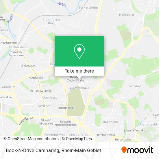 Book-N-Drive Carsharing map
