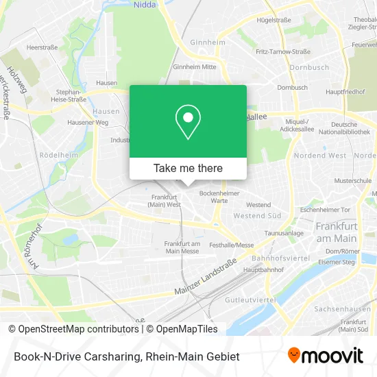 Book-N-Drive Carsharing map