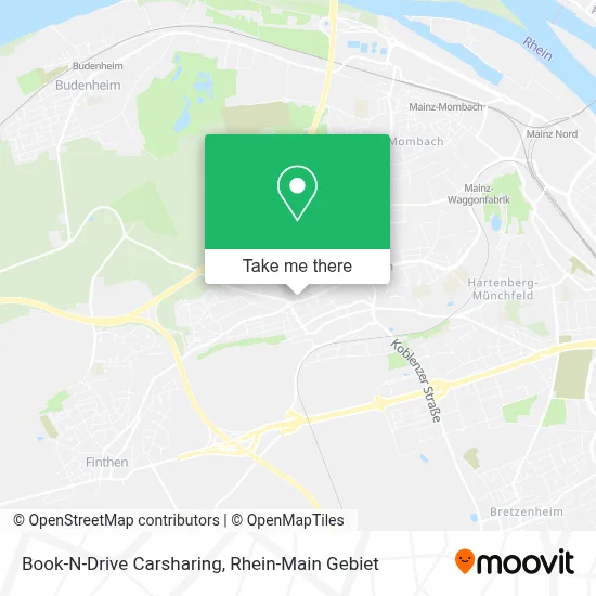 Book-N-Drive Carsharing map