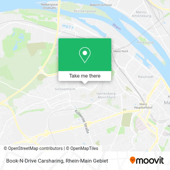 Book-N-Drive Carsharing map