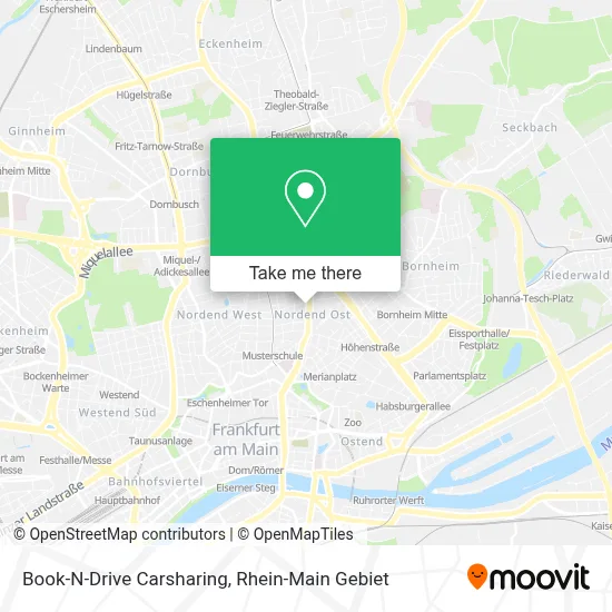 Book-N-Drive Carsharing map
