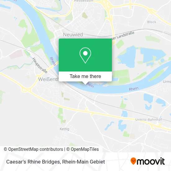 Caesar's Rhine Bridges map