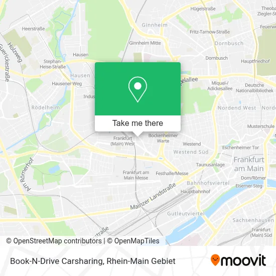 Book-N-Drive Carsharing map