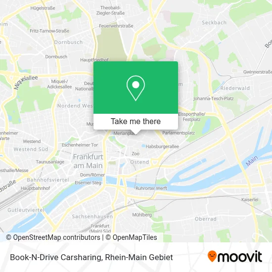 Book-N-Drive Carsharing map
