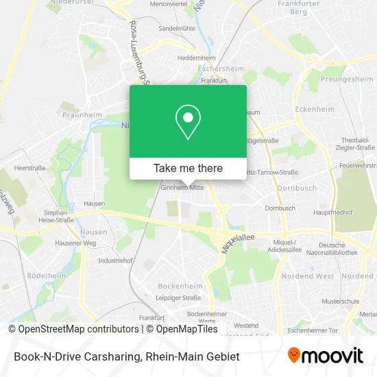 Book-N-Drive Carsharing map