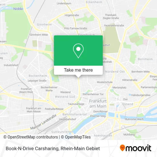 Book-N-Drive Carsharing map