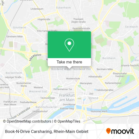 Book-N-Drive Carsharing map
