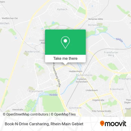 Book-N-Drive Carsharing map