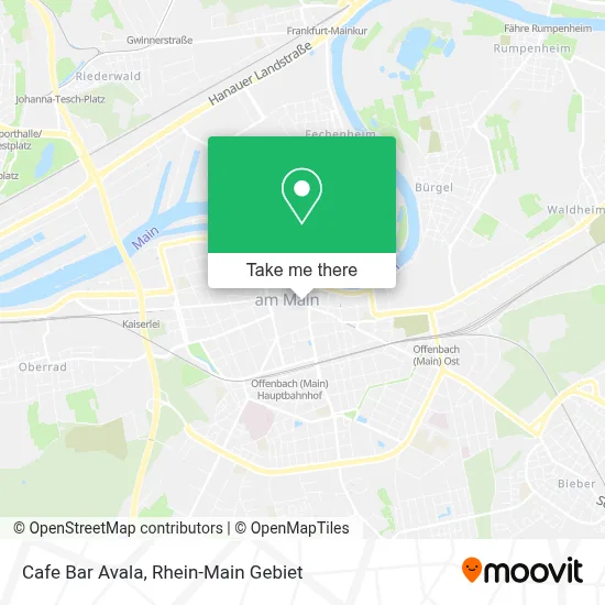 Cafe Bar Avala map