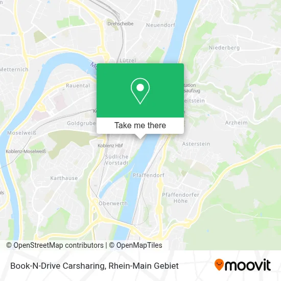 Book-N-Drive Carsharing map