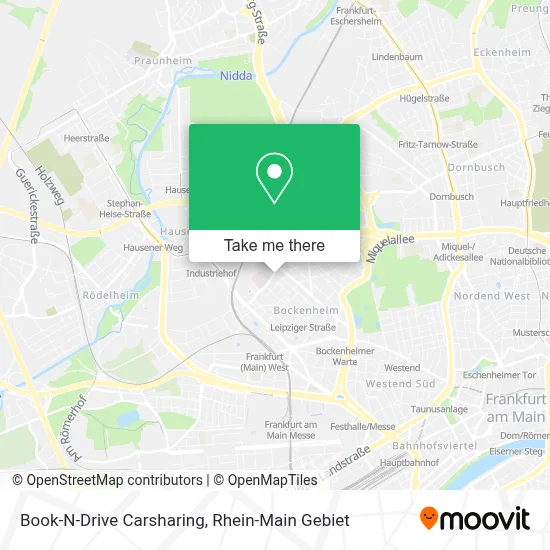 Book-N-Drive Carsharing map