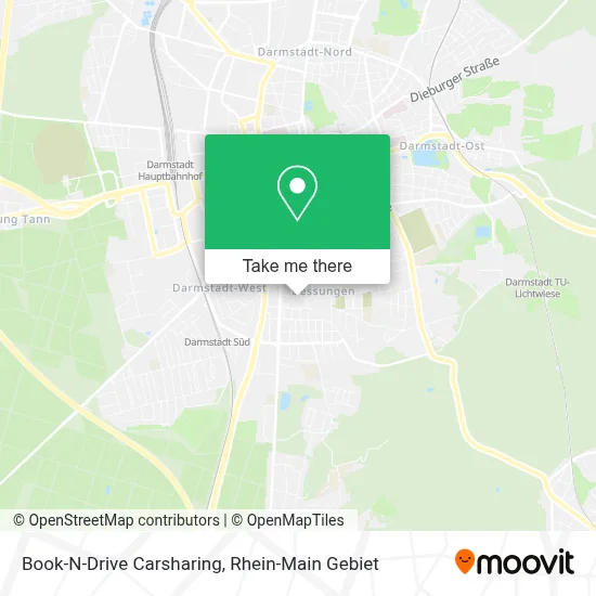 Book-N-Drive Carsharing map
