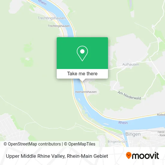 Upper Middle Rhine Valley map