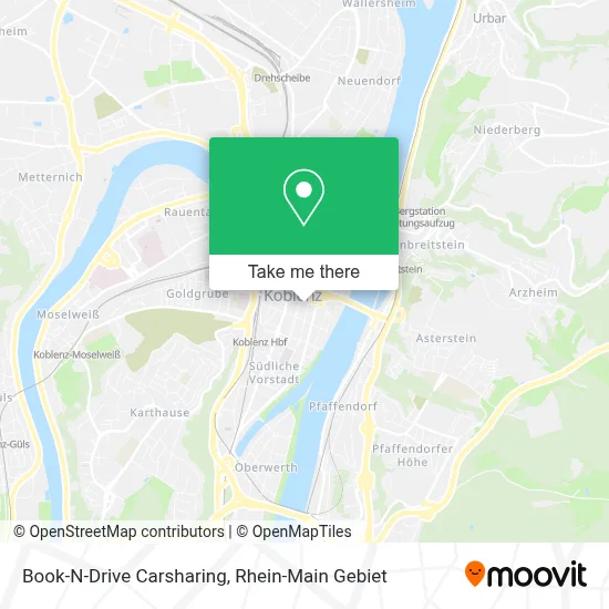 Book-N-Drive Carsharing map