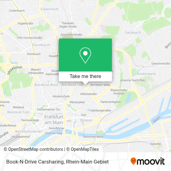 Book-N-Drive Carsharing map