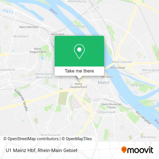 U1 Mainz Hbf map