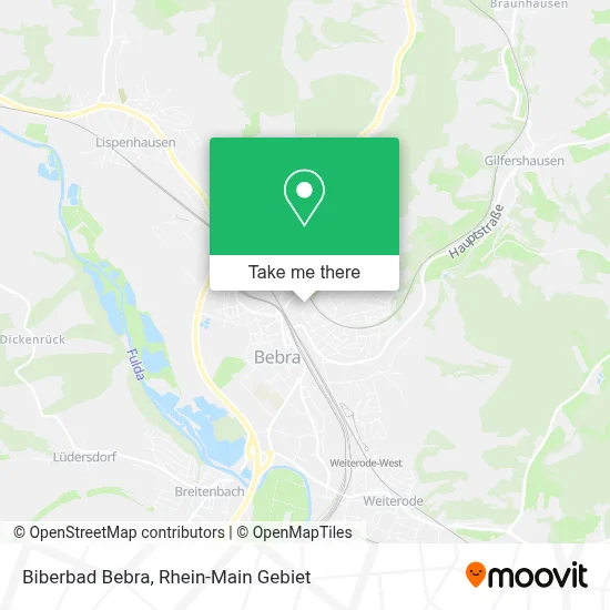 Biberbad Bebra map