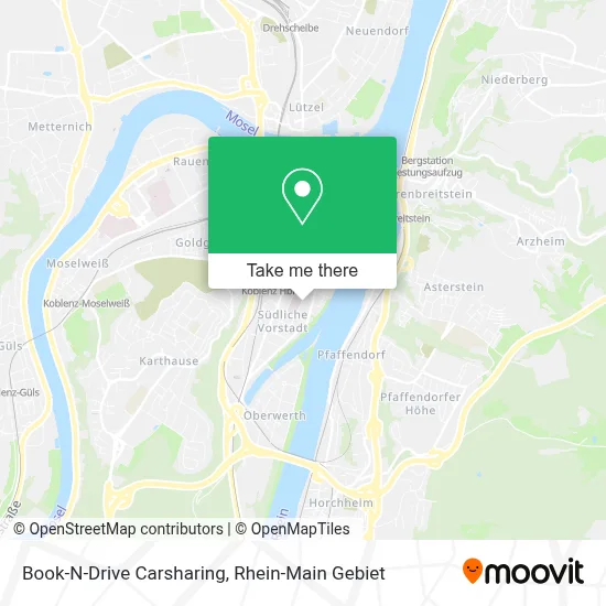 Book-N-Drive Carsharing map
