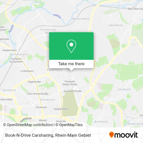 Book-N-Drive Carsharing map