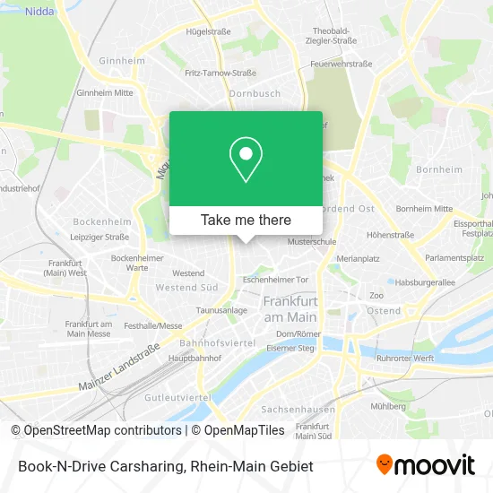 Book-N-Drive Carsharing map