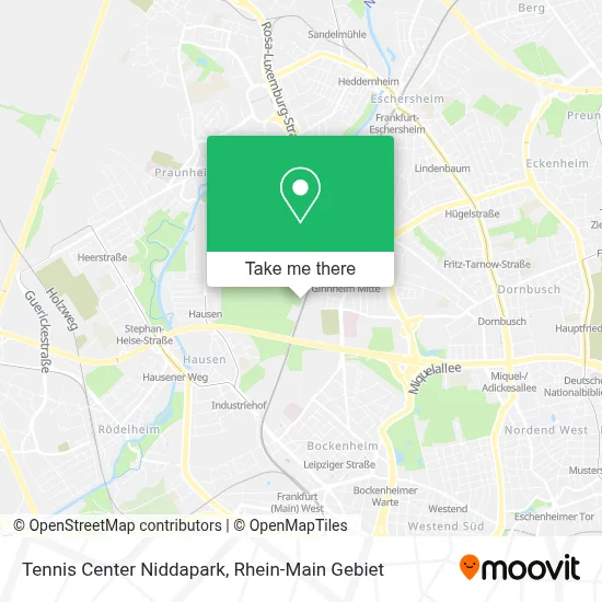 Tennis Center Niddapark map