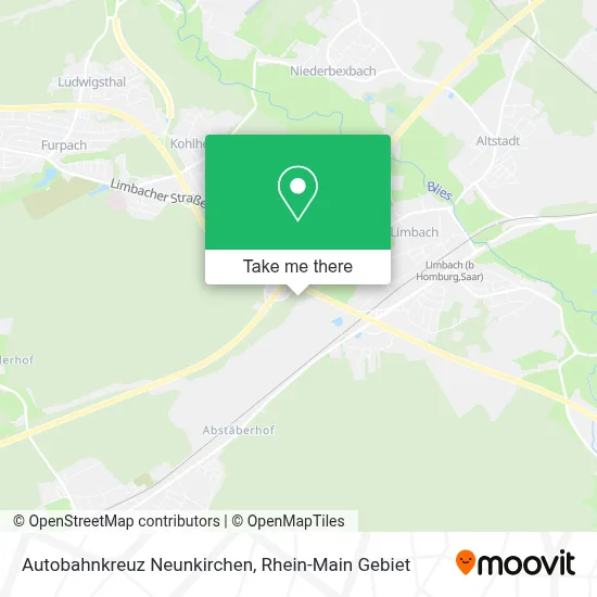 Autobahnkreuz Neunkirchen map