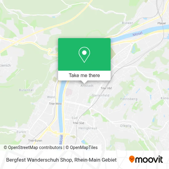 Bergfest Wanderschuh Shop map