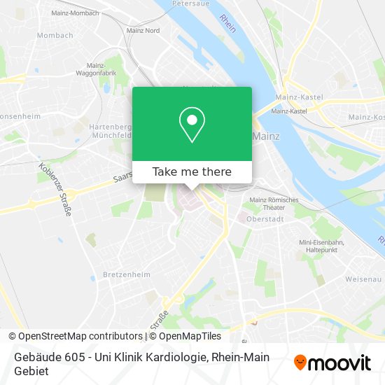 Gebäude 605 - Uni Klinik Kardiologie map