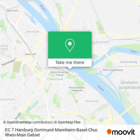 EC 7 Hamburg-Dortmund-Mannheim-Basel-Chur map