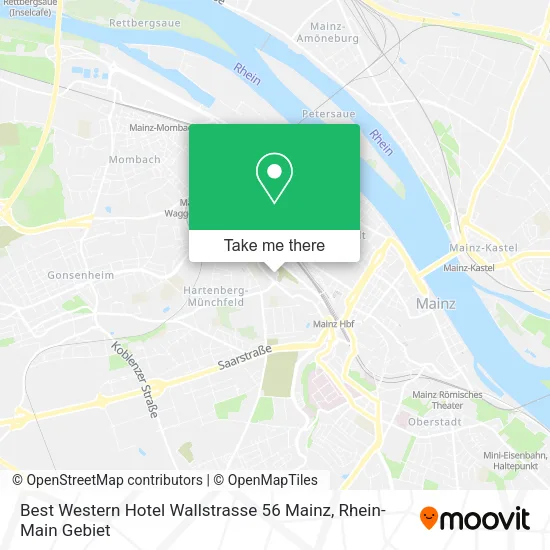 Карта Best Western Hotel  Wallstrasse 56 Mainz