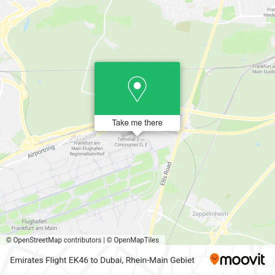 Карта Emirates Flight EK46 to Dubai