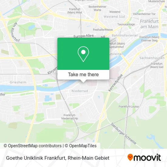 Карта Goethe Uniklinik Frankfurt