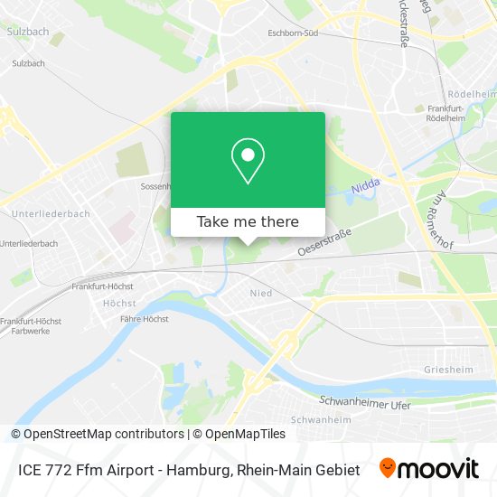 ICE 772 Ffm Airport - Hamburg map
