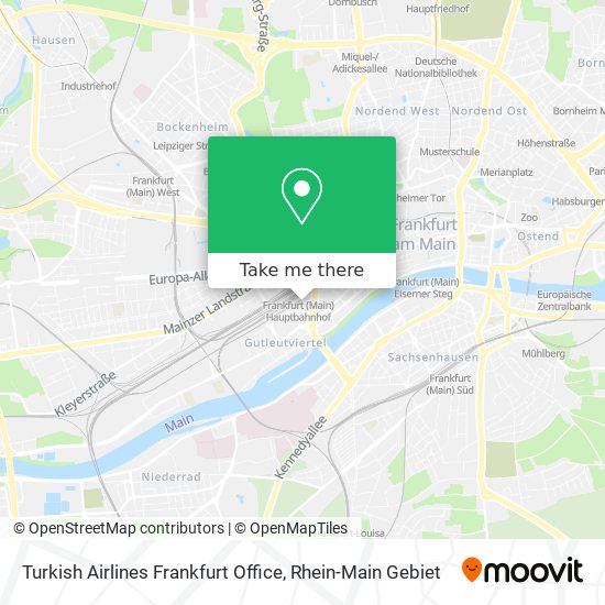 Turkish Airlines Frankfurt Office map