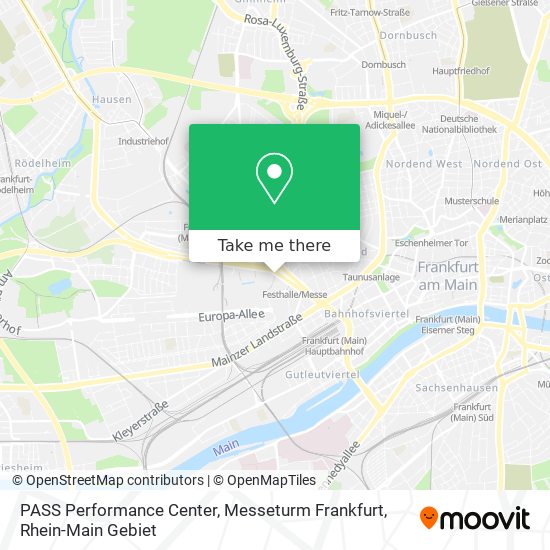 Карта PASS Performance Center, Messeturm Frankfurt