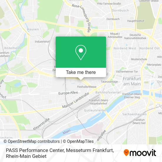 Карта PASS Performance Center, Messeturm Frankfurt