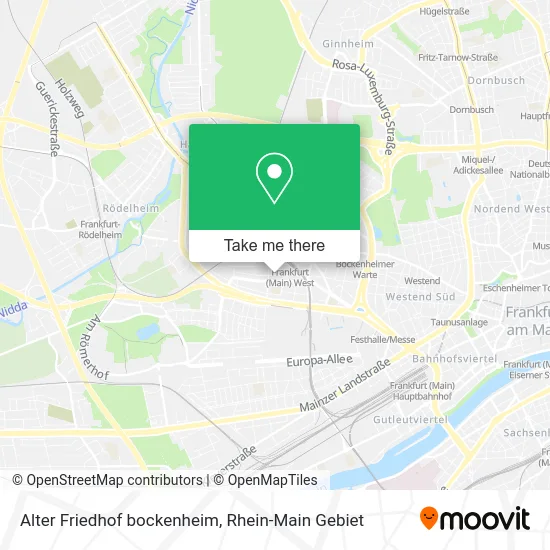 Alter Friedhof bockenheim map