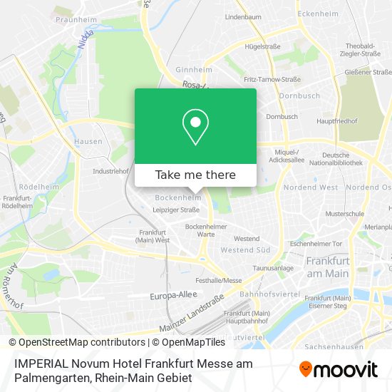 IMPERIAL Novum Hotel Frankfurt Messe am Palmengarten map