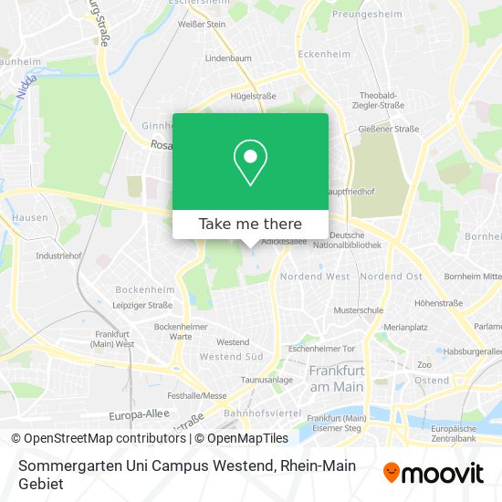 Карта Sommergarten Uni Campus Westend