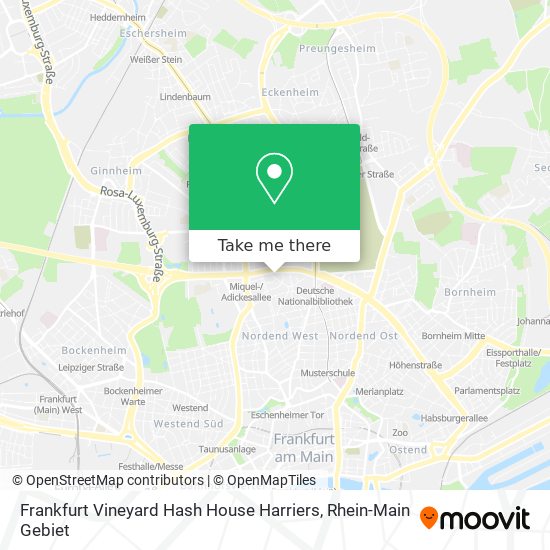 Frankfurt Vineyard Hash House Harriers map