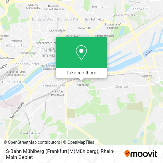 Карта S-Bahn Mühlberg (Frankfurt(M)Mühlberg)