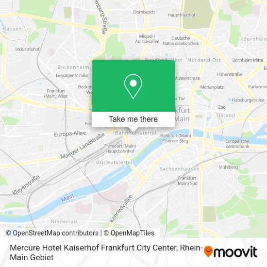 Mercure Hotel Kaiserhof Frankfurt City Center map