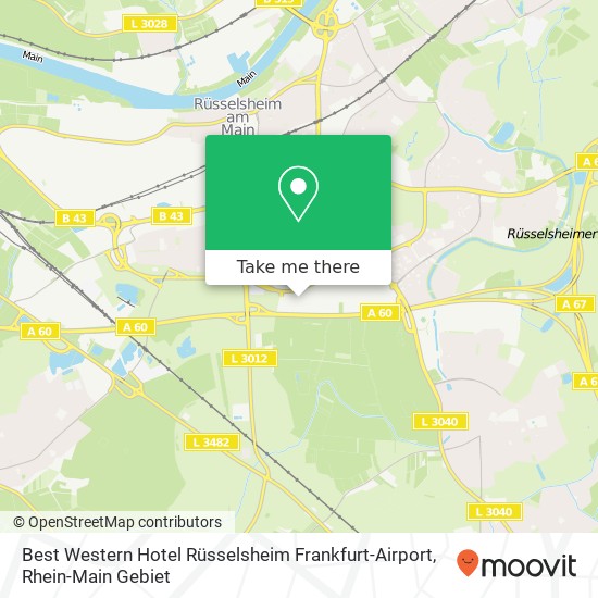 Best Western Hotel Rüsselsheim Frankfurt-Airport map