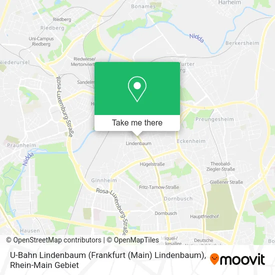 Карта U-Bahn Lindenbaum (Frankfurt (Main) Lindenbaum)