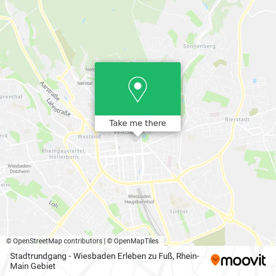 Карта Stadtrundgang - Wiesbaden Erleben zu Fuß