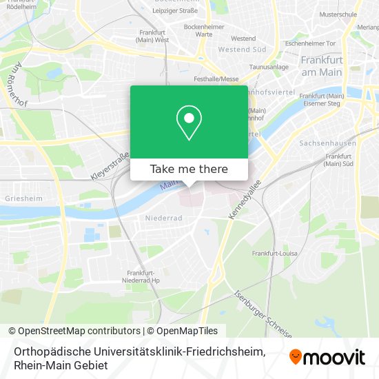 Карта Orthopädische Universitätsklinik-Friedrichsheim